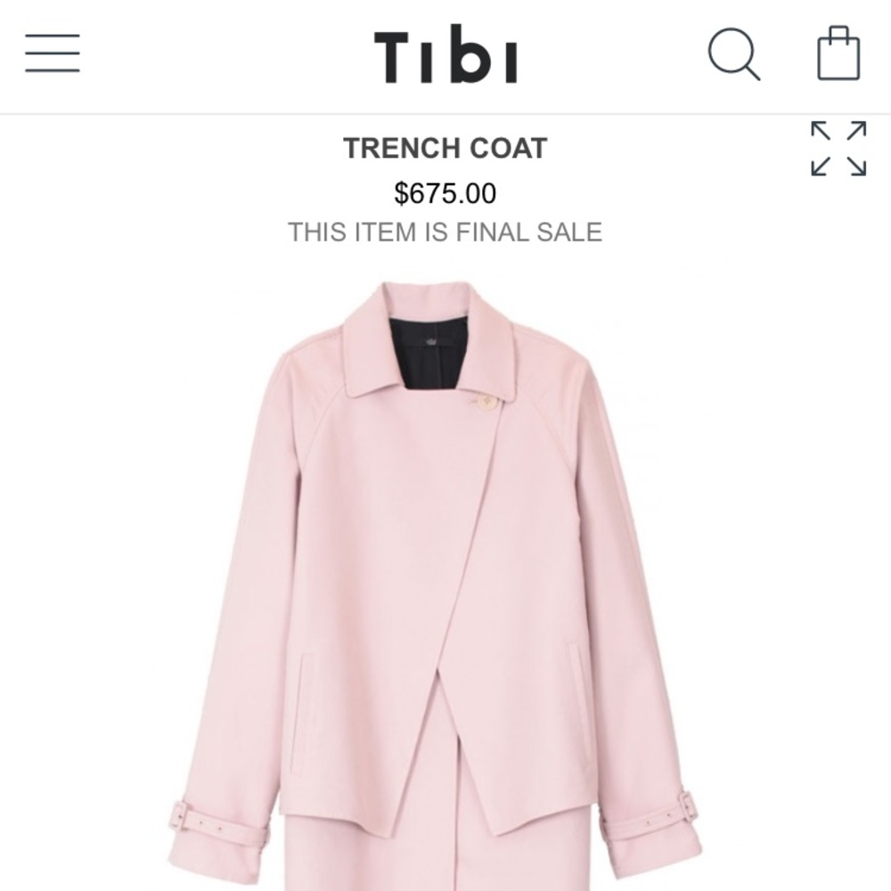 Brand new Tibi trench coat in blush color